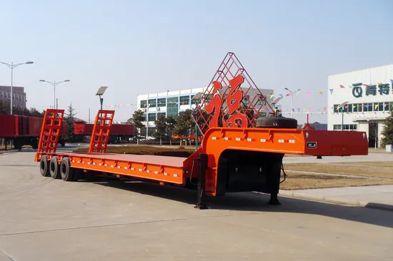 2 Line 2 Axle 40 Ton Low Bed Truck Trailer Special Vehicle 